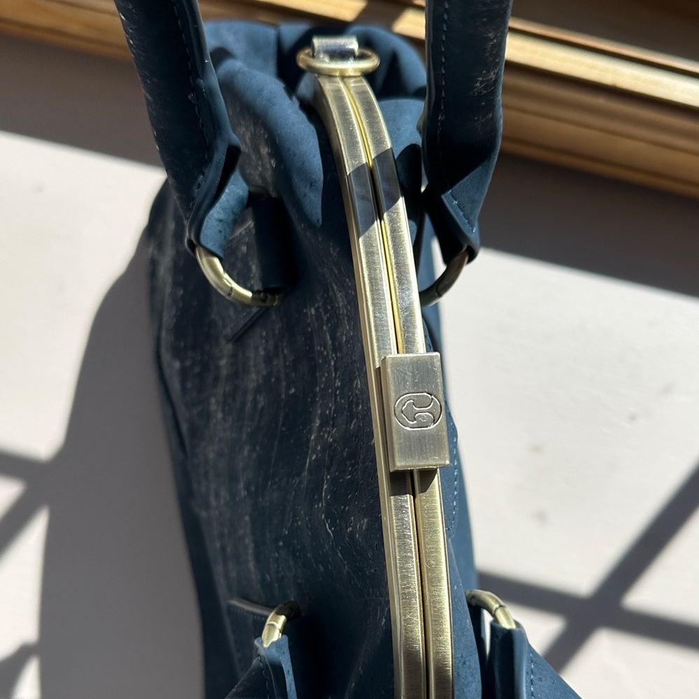 Laflore Paris La Grande Ronde Navy Satchel Backpack Purse - Picture 4 of 12
